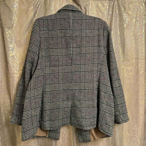 The Drop Women's Blake Tweed Plaid Long Blazer XL NWOT - Picture 2 of 12